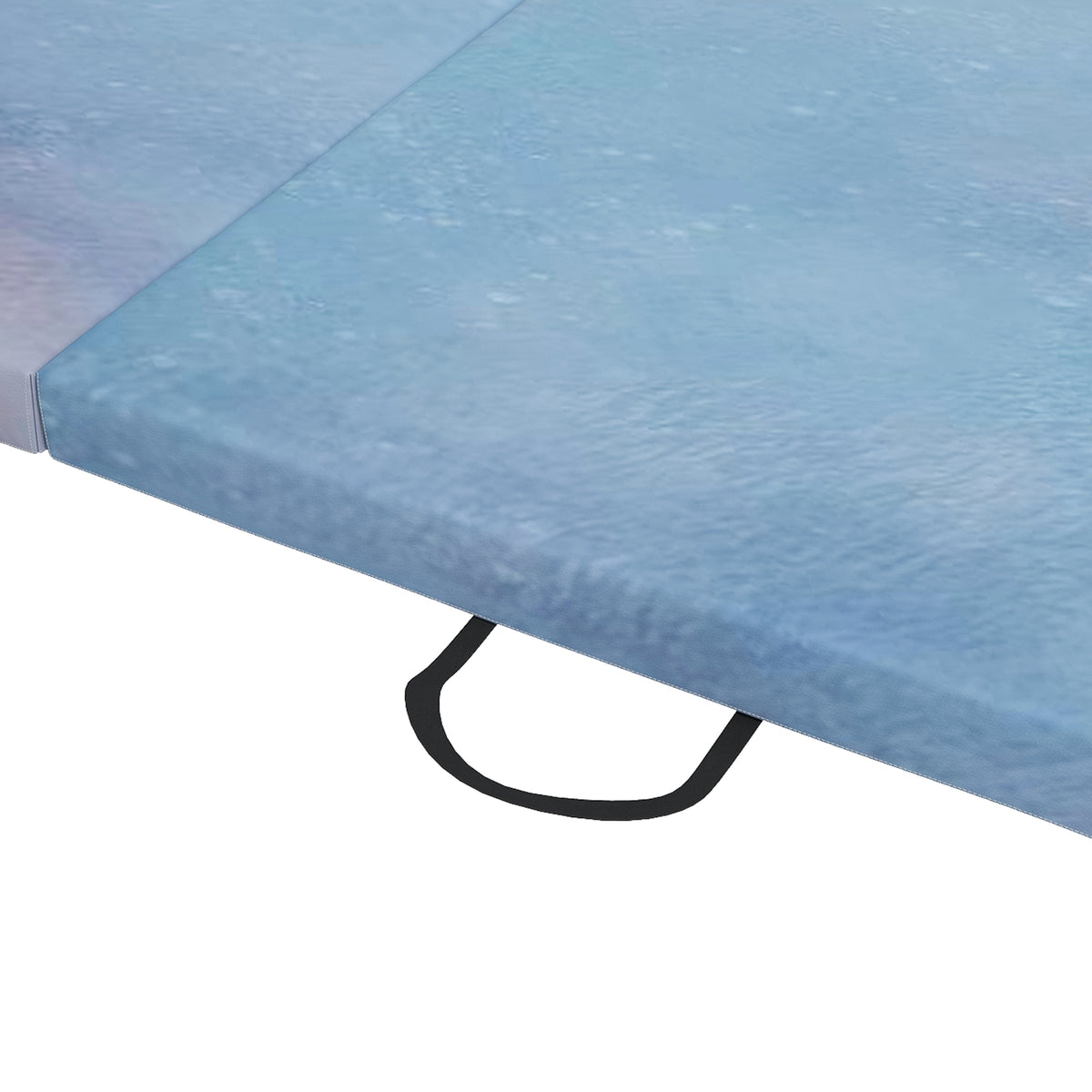 Tapis de gymnastique yoga pilates fitness pliable en 3 panneaux avec poignées revêtement synthétique 180 x 60 x 5cm bleu