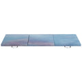 Tapis de gymnastique yoga pilates fitness pliable en 3 panneaux avec poignées revêtement synthétique 180 x 60 x 5cm bleu